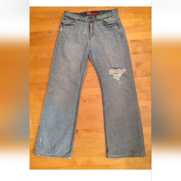 X2 Quality Denim M42 Loose Blue 100% Cotton Men's Jeans Size W32 L32 Boot Cut - Picture 7 of 12